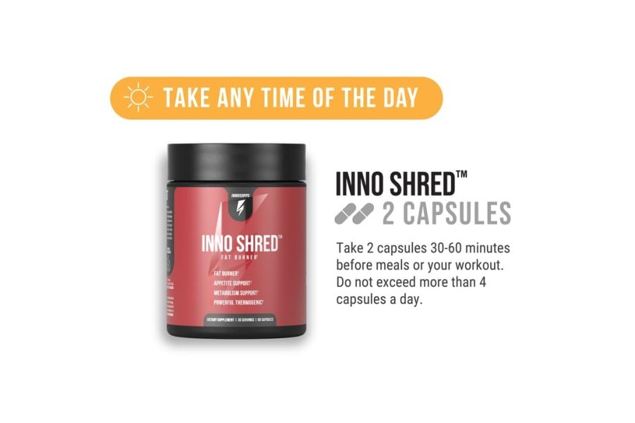 Quemador de grasa Inno Shred para hombres y mujeres con 100 mg de Capsimax, granos del paraíso, cafeína orgánica, extracto de té verde, supresor del apetito, pérdida de peso (60 cápsulas vegetales) | (con estimulante) - Image 11