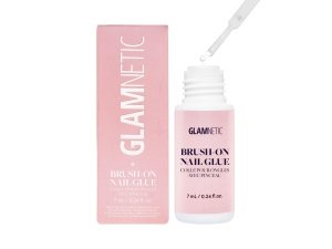 Pegamento para uñas Glamnetic Super Strong Brush On | Aplicador con punta de pincel, sin complicaciones, apto para viajes, vegano | Durable y duradero | .24 onzas líquidas onz.