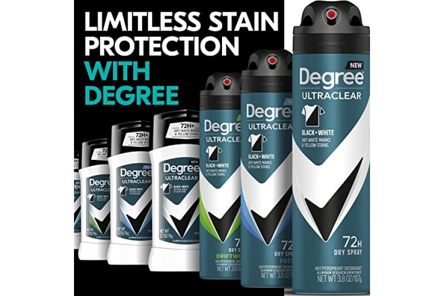 Desodorante antitranspirante Degree Men UltraClear negro + blanco antitranspirante con protección contra el sudor y el olor de 72 horas para hombres con tecnología MotionSense 2.7 onzas (paquete de 4) - Image 8