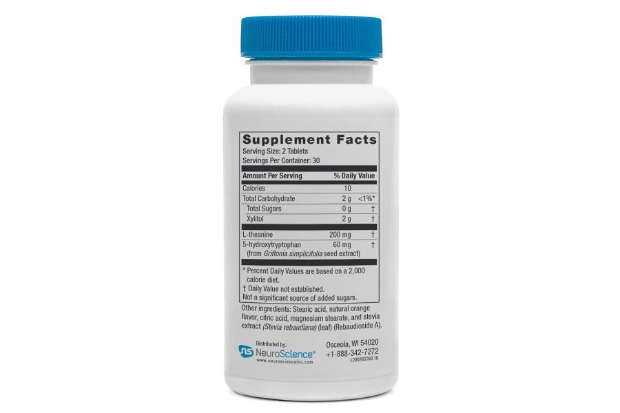 NeuroScience SeroTrex - 5-HTP masticable con L-teanina para apoyar el estado de ánimo, la calma y el descanso en adultos y niños (60 tabletas masticables con sabor a naranja) - Image 6
