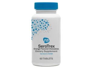 NeuroScience SeroTrex - 5-HTP masticable con L-teanina para apoyar el estado de ánimo, la calma y el descanso en adultos y niños (60 tabletas masticables con sabor a naranja)