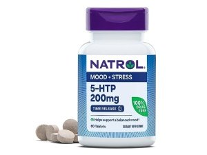 Natrol 5-HTP 200 mg, suplemento dietético que ayuda a mantener un estado de ánimo equilibrado, 60 tabletas de liberación prolongada, suministro para 60 días