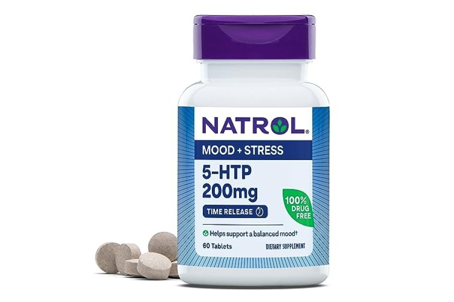 Natrol 5-HTP 200 mg, suplemento dietético que ayuda a mantener un estado de ánimo equilibrado, 60 tabletas de liberación prolongada, suministro para 60 días