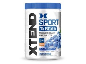 XTEND Sport BCAA Powder Blue Raspberry Ice - Polvo de electrolitos para recuperación e hidratación con aminoácidos - 30 porciones