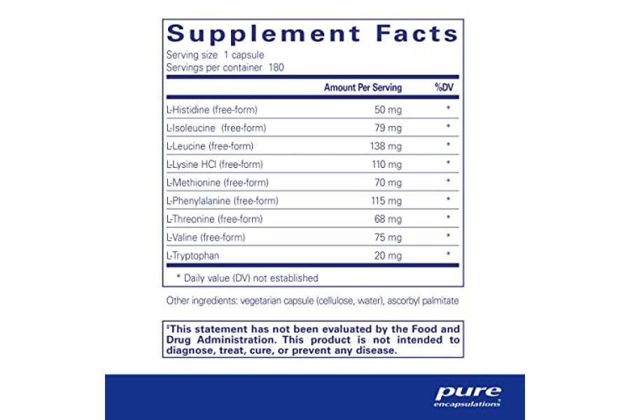 Pure Encapsulations Aminoácidos esenciales - Apoyo a la recuperación muscular y salud* - con leucina, treonina y triptófano - 180 cápsulas - Image 2