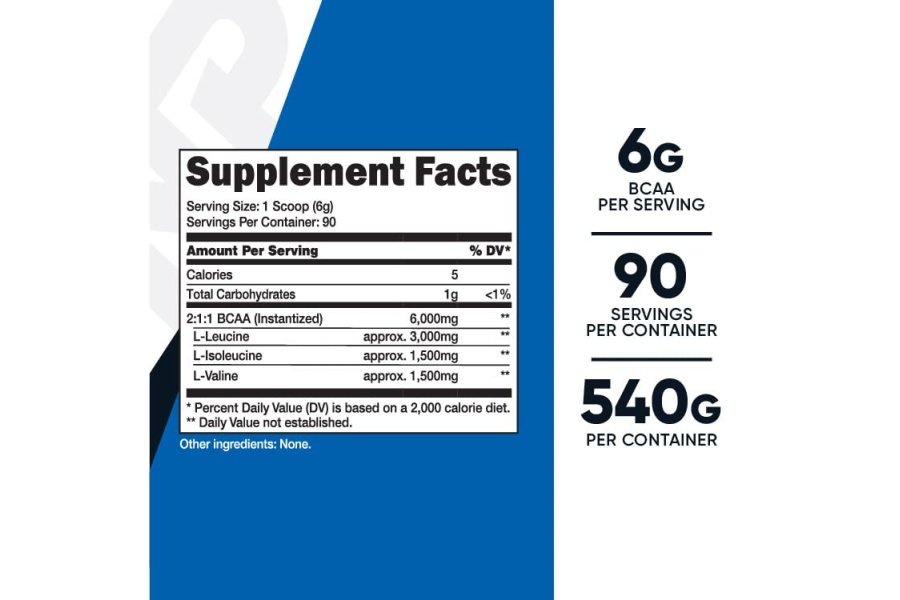 Nutricost BCAA en polvo 2:1:1 (sin sabor, 90 porciones) - Aminoácidos de cadena ramificada - Image 2