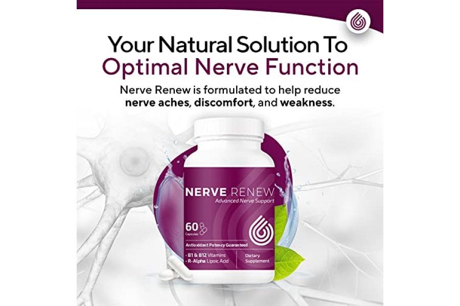 NERVE RENEW Soporte nervioso avanzado - Soporte natural para molestias nerviosas con ácido R-alfa lipoico y complejo de vitamina B - 60 cápsulas - Potencia antioxidante, fórmula de acción rápida - Image 3