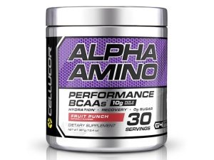 Cellucor Alpha Amino EAA y BCAA en polvo | Aminoácidos esenciales de cadena ramificada + electrolitos | Ponche de frutas | 30 porciones