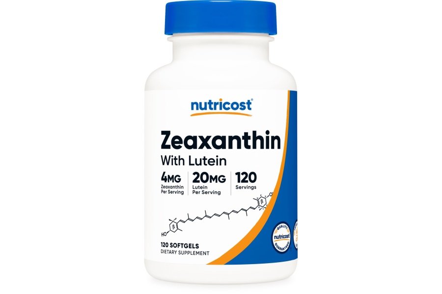 Nutricost Zeaxantina con luteína 20 mg, 120 cápsulas blandas - Potente, sin OGM, sin gluten