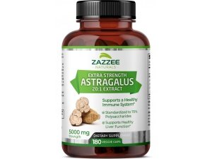 Extracto 20:1 de raíz de astrágalo extra fuerte de Zazzee, 5000 mg de potencia, 70 % polisacáridos, 180 cápsulas veganas, suministro para 6 meses, 100 % vegetariano, extracto 20X estandarizado y concentrado, sin OGM