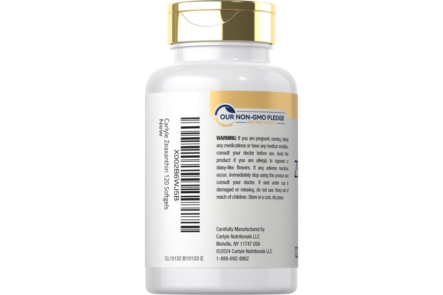 Carlyle Zeaxantina 10 mg | 120 cápsulas blandas | Apoyo a la salud ocular con luteína | Suplemento sin OGM y sin gluten - Image 3