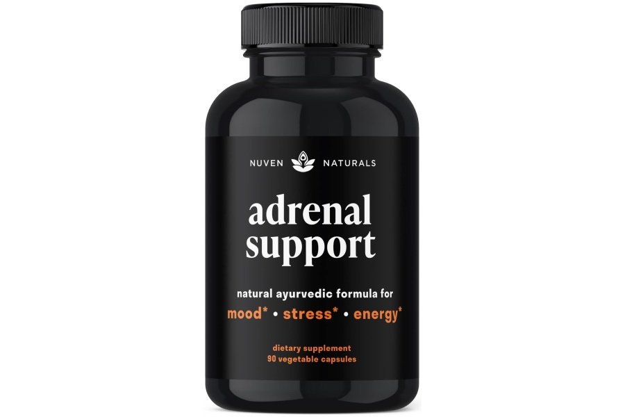 Apoyo suprarrenal: suplementos naturales para la fatiga suprarrenal, administrador de cortisol con extracto de Ashwagandha, rodiola rosada, albahaca santa, hierbas adaptógenas para las glándulas suprarrenales, apoyo al estrés y salud suprarrenal