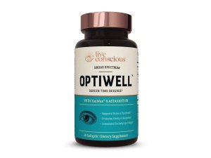 Live Conscious Eye Vitamins Select AREDS 2 ingredientes con vitamina E, luteína y astaxantina - OptiWell Eye Health Suplemento y soporte de luz azul - 30 cápsulas blandas