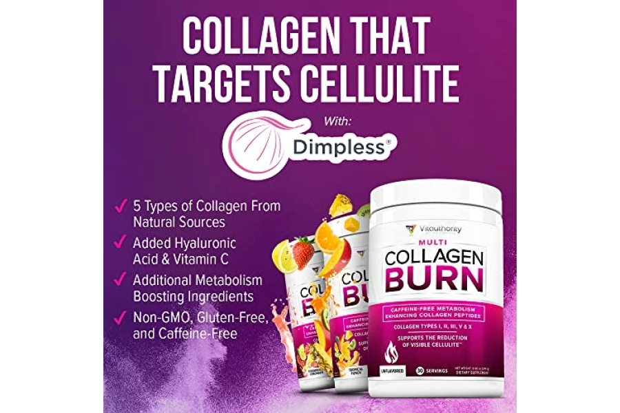 Polvo de colágeno hidrolizado para bajar de peso - Collagen Burn Ultimate Beauty Complex Multi péptidos de colágeno en polvo para mujeres con tipos I II III V y X para apoyo a la quema de grasa - Sin sabor - Image 4
