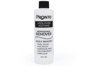 Pronto Acetona 100% pura - Quitaesmalte de uñas rápido y profesional - Para uñas naturales, de gel, acrílicas y esculpidas (8 FL. OZ.)