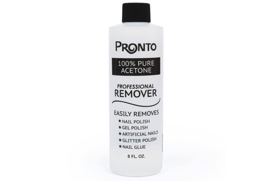 Pronto Acetona 100% pura - Quitaesmalte de uñas rápido y profesional - Para uñas naturales, de gel, acrílicas y esculpidas (8 FL. OZ.)