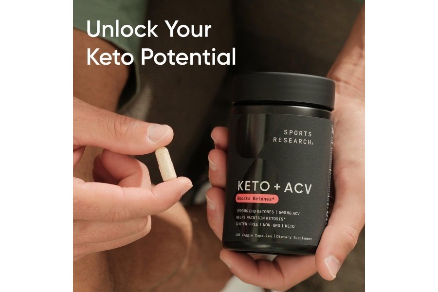 Cápsulas Sports Research® Keto Plus ACV - Respaldo dietético con 500 mg de vinagre de sidra de manzana y 1500 mg de cetonas exógenas goBHB® - Sin gluten y con certificación Keto - 120 cápsulas vegetales - Image 5