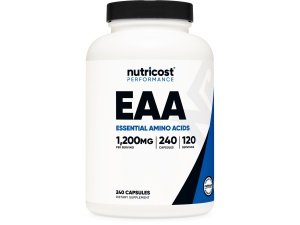 Nutricost EAA Cápsulas 1200 mg, 240 cápsulas - Aminoácidos esenciales, 120 porciones - Sin OGM, sin gluten y vegano
