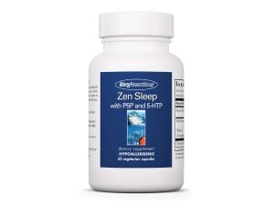 Suplemento Zen para dormir de Allergy Research Group - Apoya el sueño normal y saludable, P5P, 5-HTP, GABA, L-teanina, equilibrio del sistema nervioso, hipoalergénico, cápsulas vegetarianas - 60 unidades