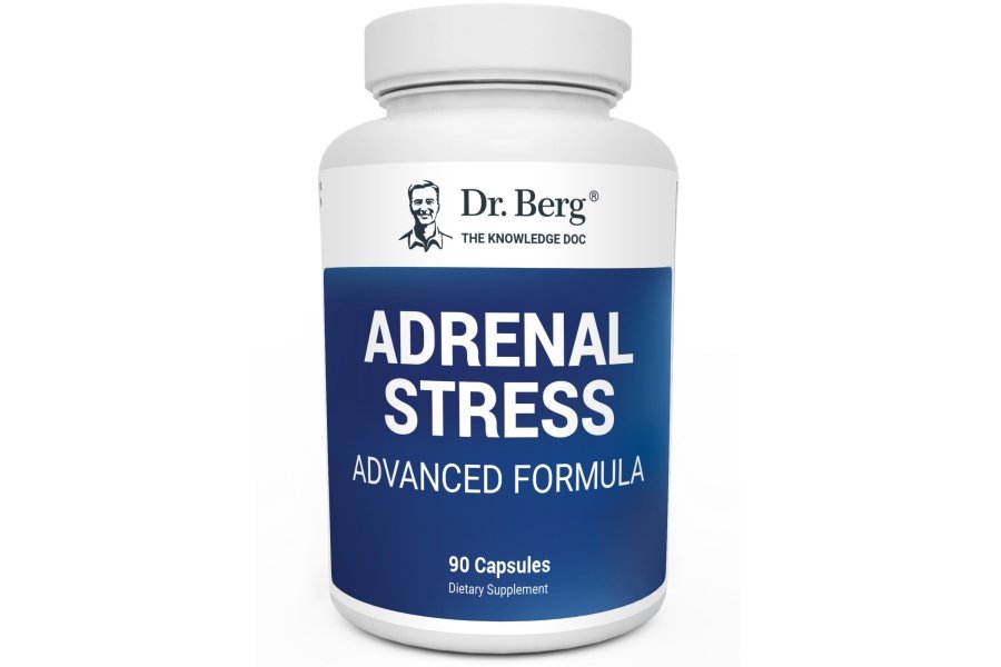 Fórmula avanzada para estrés suprarrenal del Dr. Berg - Suplementos de apoyo suprarrenal para el estrés, el estado de ánimo y la energía - Suplementos suprarrenales - Administrador de cortisol con Ashwagandha - 90 cápsulas