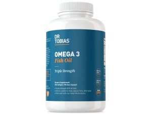 Dr. Tobias Aceite de pescado Omega 3, 2000 mg Suplemento de Omega 3 de triple potencia con 800 mg de EPA 600 mg de DHA por porción, Suplementos de aceite de pescado Omega 3 para el corazón, el cerebro y el apoyo inmunológico, 180 cápsulas blandas, 90 porciones