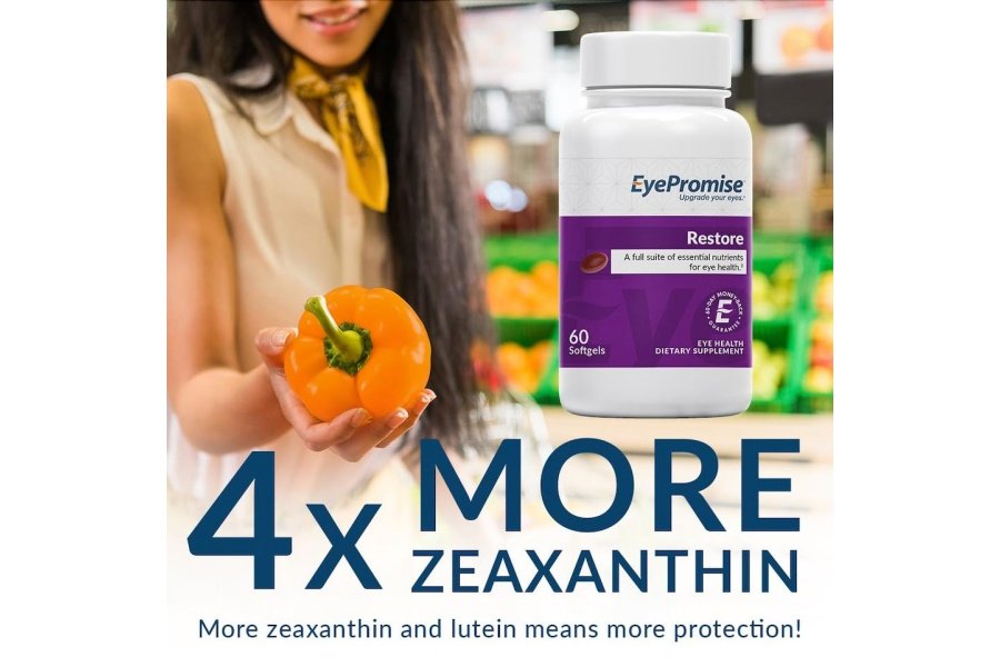 Suplemento de restauración EyePromise - 60 cápsulas de gel blando que contienen luteína, vitamina C, vitamina D, vitamina E, aceite de pescado Omega-3 y zeaxantina - Una fórmula completa patentada para la salud de los ojos - Image 2