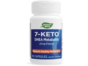 Nature's Way 7-KETO, metabolito de DHEA, suplemento de apoyo al metabolismo*, potencia de 25 mg por porción, 60 cápsulas