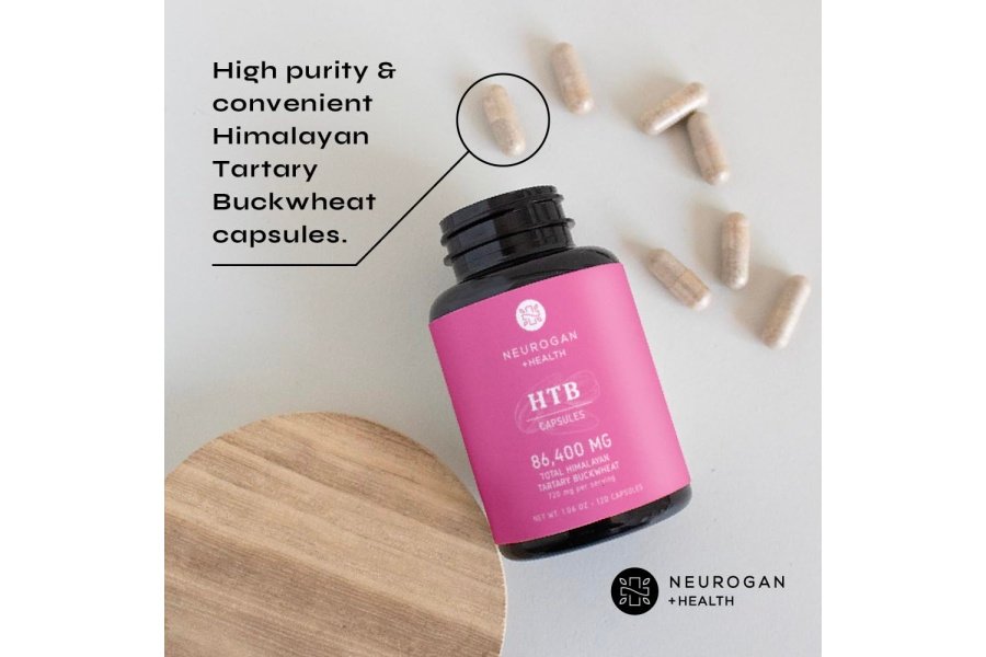 Neurogan Cápsulas puras y potentes de trigo sarraceno tartario del Himalaya (HTB) - 720 mg, suministro para 60 días - Apoya el bienestar digestivo* - Sin gluten, 84 000 mg de HTB total - Probado en laboratorio, fabricado en EE. UU. - Image 4