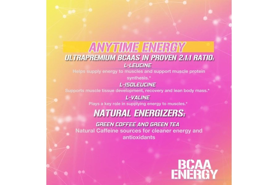 EVL BCAAs Aminoácidos en polvo - BCAA Energy Pre-Entrenamiento en polvo para la recuperación muscular, crecimiento magro y resistencia - Bebida rehidratante de recuperación post-entrenamiento con cafeína natural - Limonada rosa - Image 3