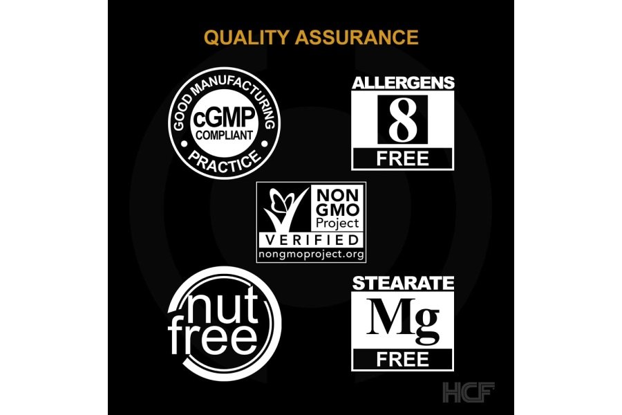 HCF Happy, Calm & Focused - Suplemento de enfoque nootrópico natural - Aumenta la concentración, mejora el enfoque, ayuda a la calma natural y alivia el estrés - 90 cápsulas para hombres y mujeres - Suplemento cerebral sin cafeína - Image 4
