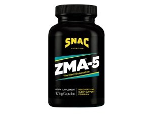 SNAC ZMA-5 Suplemento de ayuda para dormir, promueve la recuperación y el crecimiento muscular, apoyo inmunológico y sueño reparador con zinc, magnesio y 5-HTP, después del entrenamiento, antes de acostarse Suplementos ZMA 90 cápsulas vegetales