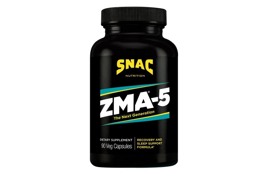 SNAC ZMA-5 Suplemento de ayuda para dormir, promueve la recuperación y el crecimiento muscular, apoyo inmunológico y sueño reparador con zinc, magnesio y 5-HTP, después del entrenamiento, antes de acostarse Suplementos ZMA 90 cápsulas vegetales