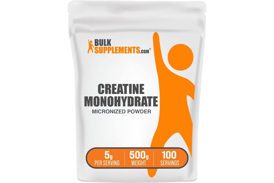 BulkSupplements.com Creatina monohidrato en polvo - Suplemento de creatina, creatina micronizada, creatina en polvo - Sin sabor y sin gluten, 5 g (5000 mg) por porciones, 500 g (1,1 libras) (paquete de 1)