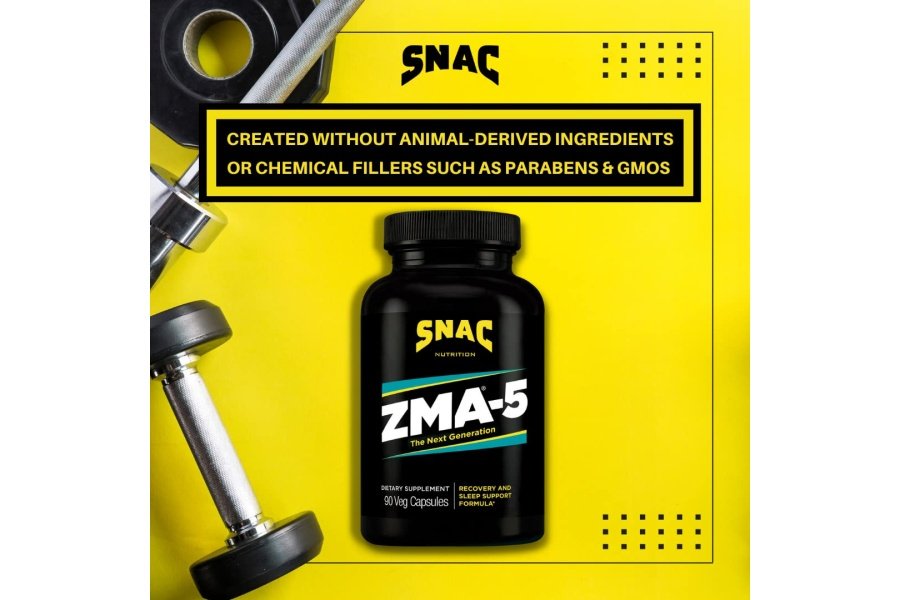 SNAC ZMA-5 Suplemento de ayuda para dormir, promueve la recuperación y el crecimiento muscular, apoyo inmunológico y sueño reparador con zinc, magnesio y 5-HTP, después del entrenamiento, antes de acostarse Suplementos ZMA 90 cápsulas vegetales - Image 5