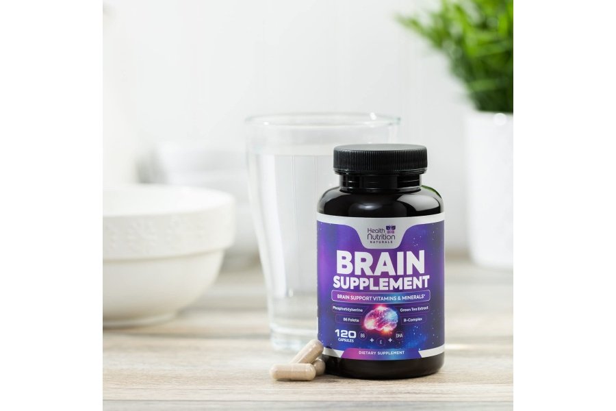 Suplementos cerebrales para la memoria y el enfoque - Nootrópico para la concentración, apoyo cognitivo y de claridad mental, DMAE Bacopa, fosfatidilserina, vitaminas para la salud del refuerzo cerebral B12, B6, C, E - 120 cápsulas - Image 9