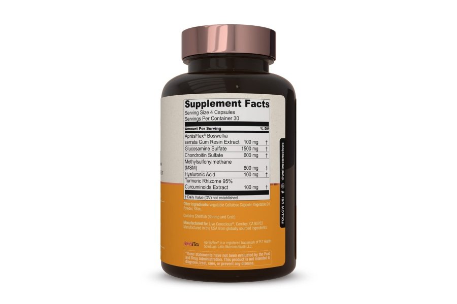 Viva conscientemente glucosamina, condroitina con MSM, ácido hialurónico y más: suplemento para la salud de las articulaciones MoveWell - Image 8