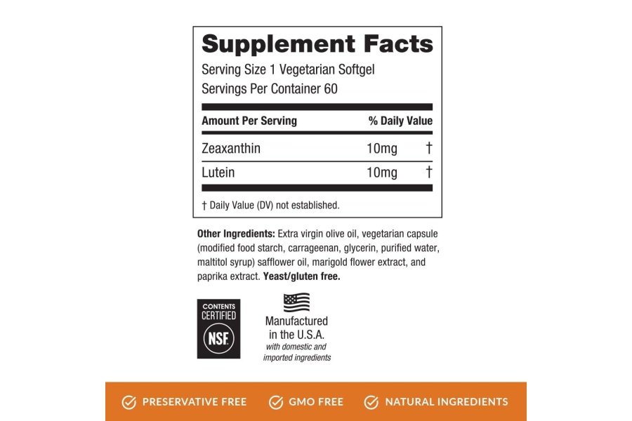 EyePromise Zeaxantina + Luteína Vitamina para los ojos - 60 cápsulas de cápsulas blandas elaboradas con ingredientes naturales para dietas que incluyen sin gluten y vegetarianas - Protege y mejora la salud de tus ojos completamente - Image 2