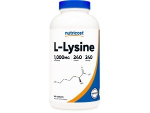 Nutricost L-lisina 1000 mg, 240 tabletas - Sin gluten, sin OGM y apto para vegetarianos