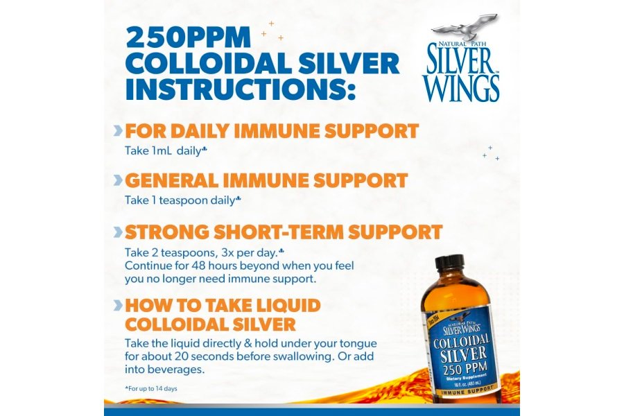 Natural Path Silver Wings Suplemento mineral de plata coloidal, 250 ppm, 1 onza líquida - Image 4