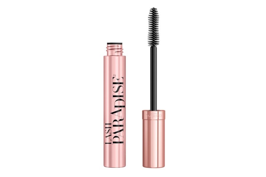 L'Oréal Paris Voluminous Makeup Lash Paradise Mascara, volumen voluptuoso, longitud intensa, pestañas completas suaves como plumas, sin descamación, sin manchas, sin grumos, negro más negro, 1 unidad