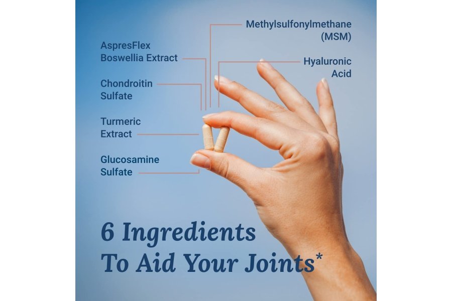 Viva conscientemente glucosamina, condroitina con MSM, ácido hialurónico y más: suplemento para la salud de las articulaciones MoveWell - Image 3