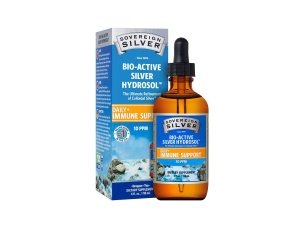 Hidrosol de plata bioactivo Sovereign Silver para apoyo inmunológico - Líquido de plata coloidal - 10 ppm, 4 oz (118 ml) - Gotero