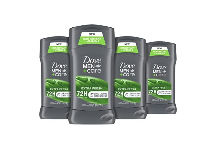 Desodorante antitranspirante Dove Men + Care, protección contra el sudor y el olor durante 72 horas, vitamina E, triple humectante, paquete de 4