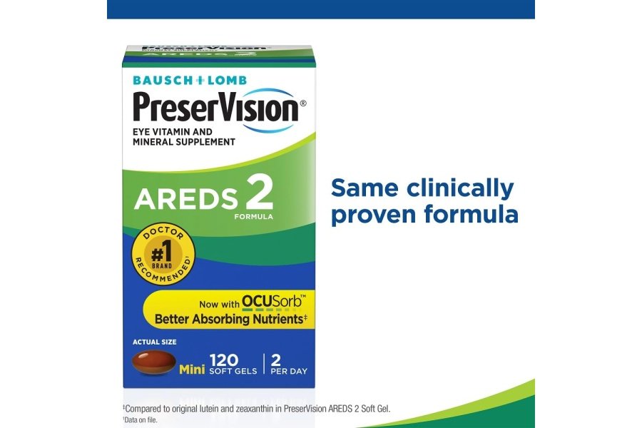 PreserVision AREDS 2 Suplemento vitamínico y mineral para ojos, contiene luteína, vitamina C, zeaxantina, zinc y vitamina E, 120 cápsulas blandas (el embalaje puede variar) - Image 3
