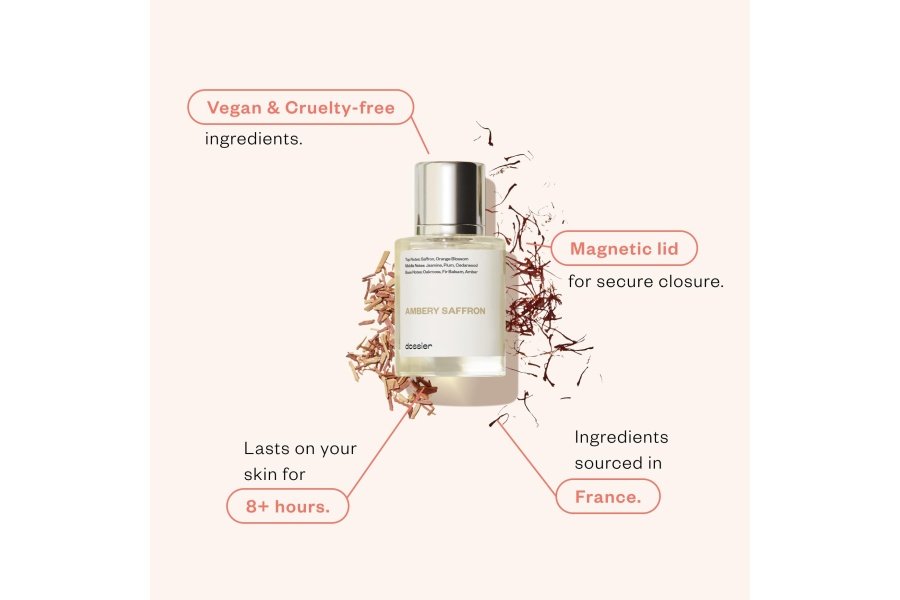 Dossier - Ambery Saffron 1.7 Fl Oz (50ml) - Eau de Parfum - Inspirado en B.accarat R.ouge 5.40 de MFK - Spray de perfume unisex vegano - Image 2