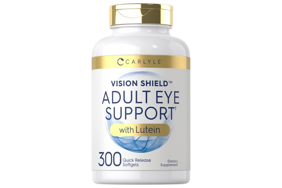 Soporte para ojos para adultos Carlyle | 300 Cápsulas | con Luteína y Zeaxantina | Suplemento sin OGM y sin gluten