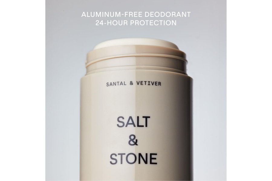 Desodorante natural SAL Y PIEDRA - Santal y Vetiver | Desodorante natural extra fuerte para mujeres y hombres | Sin aluminio con extractos de algas marinas, manteca de karité y probióticos | Libre de parabenos y sulfatos - Image 3