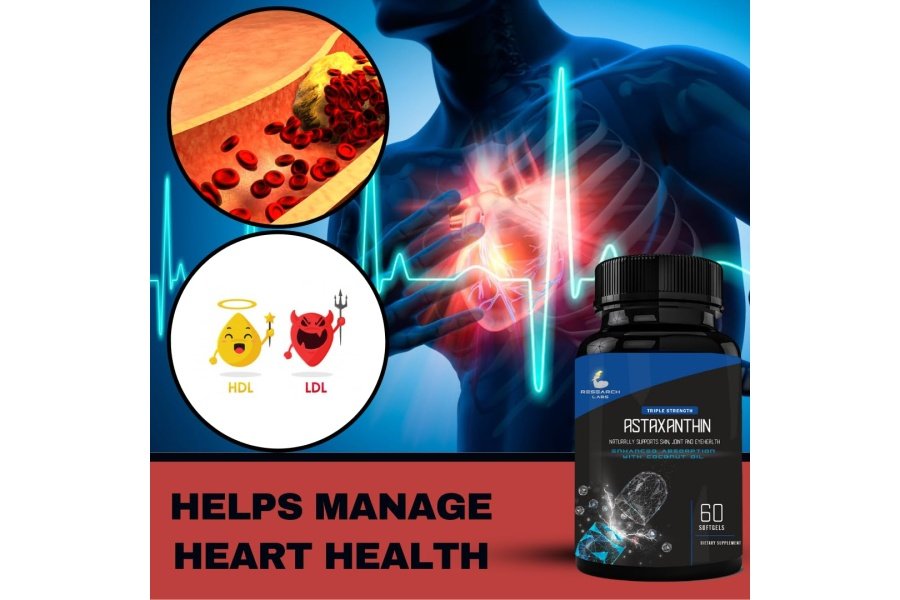 Research Labs Astaxantina natural de triple potencia, 12 mg, cápsulas blandas + botella extra de aceite de coco orgánico para una mejor absorción, potente antioxidante que apoya la salud de las articulaciones y el corazón, 120 cápsulas blandas en total - Image 6