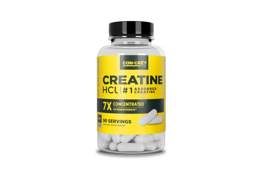 Cápsulas de creatina HCl CON-CRET | Apoya la salud muscular, cognitiva e inmune | Pastillas de creatina (90 unidades)