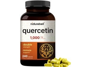 NatureBell Quercetina 1000 mg por porción | 240 cápsulas, suplemento de quercetina ultra fuerte | Bioflavonoides para un apoyo inmunológico saludable, probado por terceros, sin OGM y sin gluten